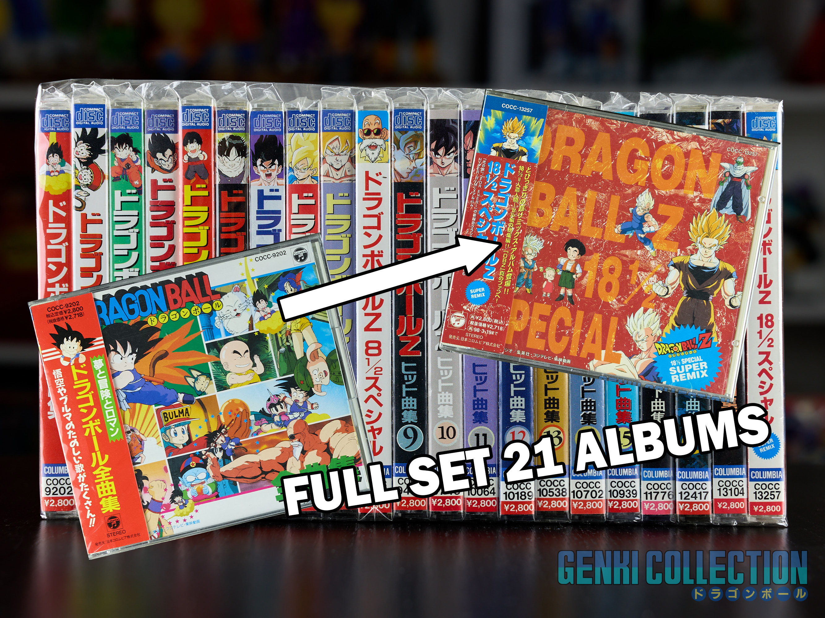 Full Set 21 Columbia audio CD Dragon Ball Hits Songs Collection with Obi (1989-1996)