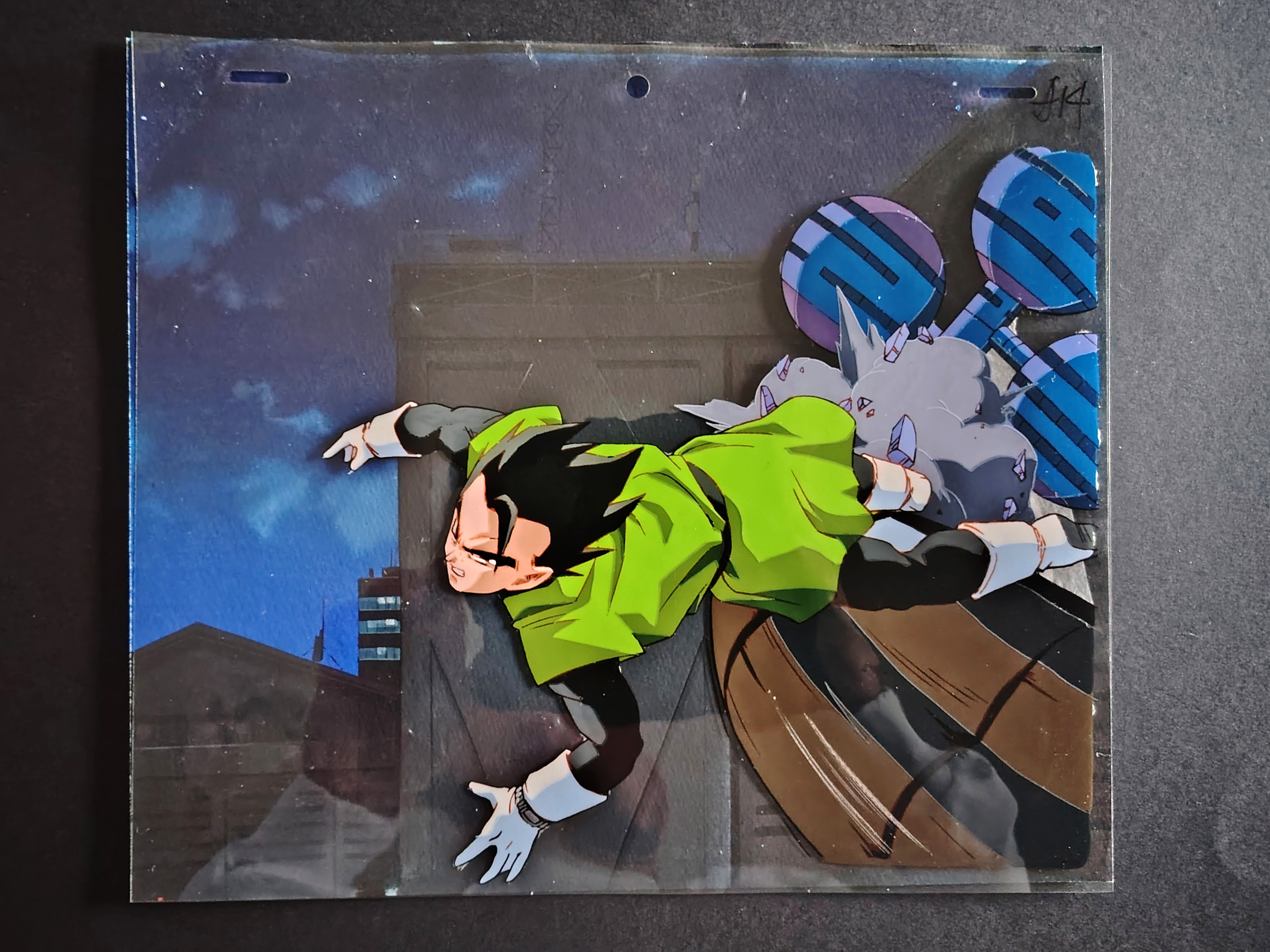 Original Dragon Ball Z Ultimate Gohan cel with background from movie 13 (1995)