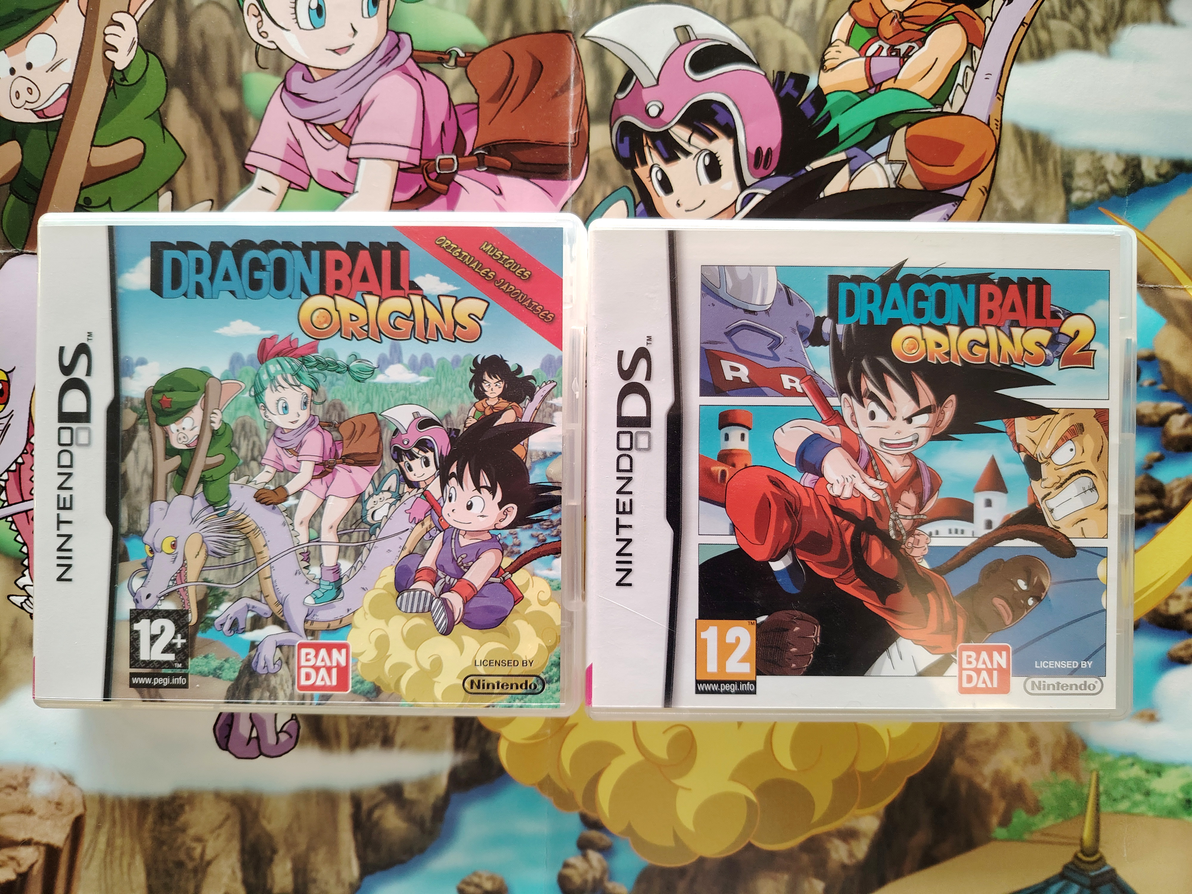 2 French Nintendo DS Video Games Dragon Ball Origins 1 & 2 + promotional poster (2008-2010)