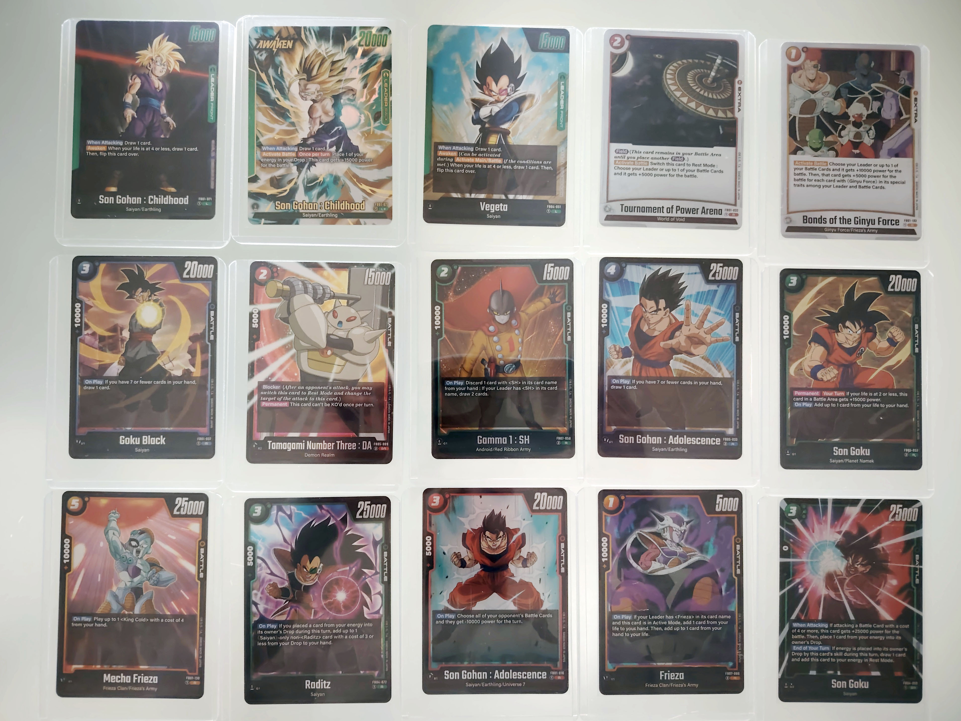Set of 15 English Dragon Ball Super Card Game Fusion World (2024)