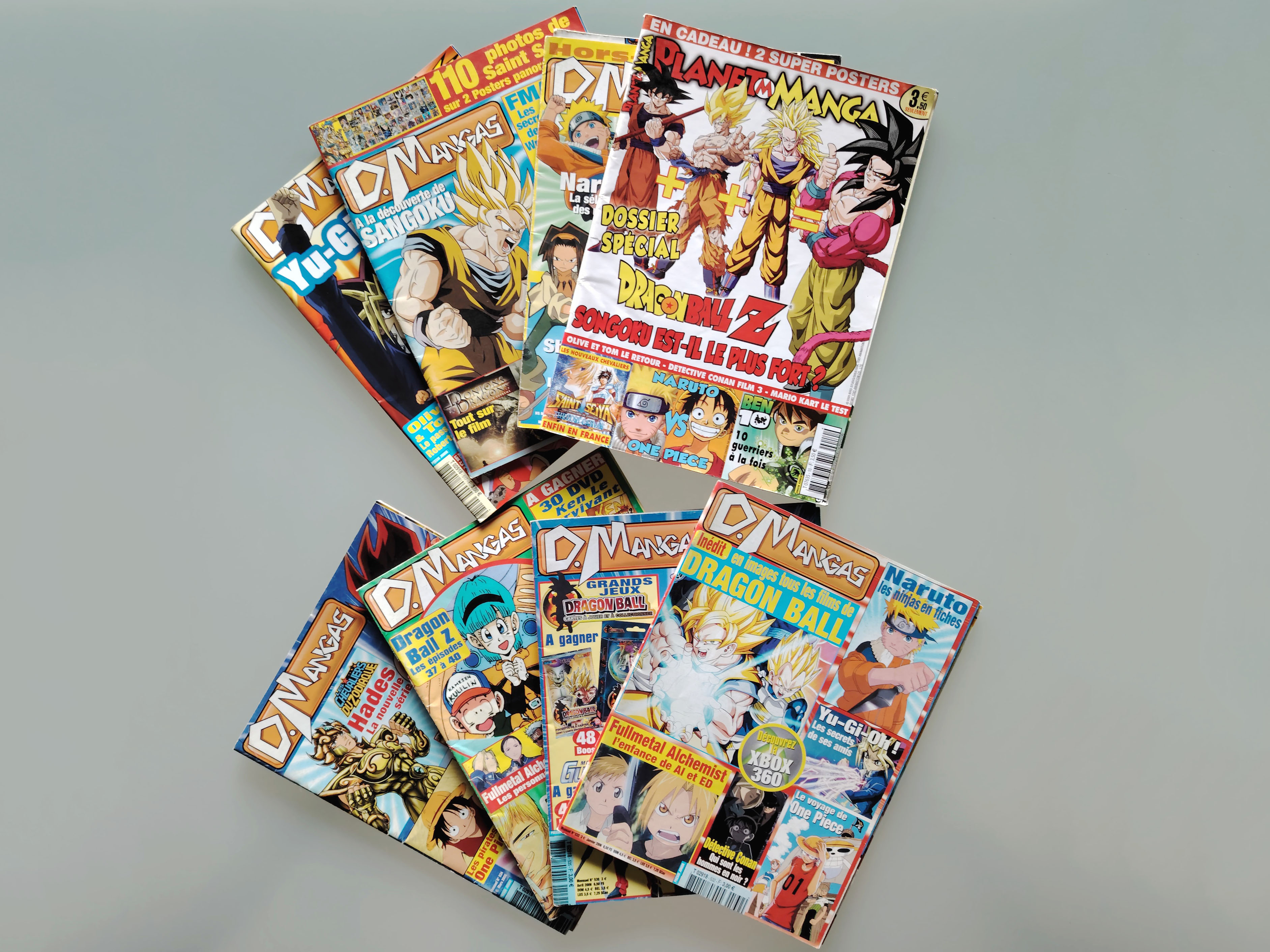 Set of 8 French revues D.Mangas and Planète M Manga (2004-2008)