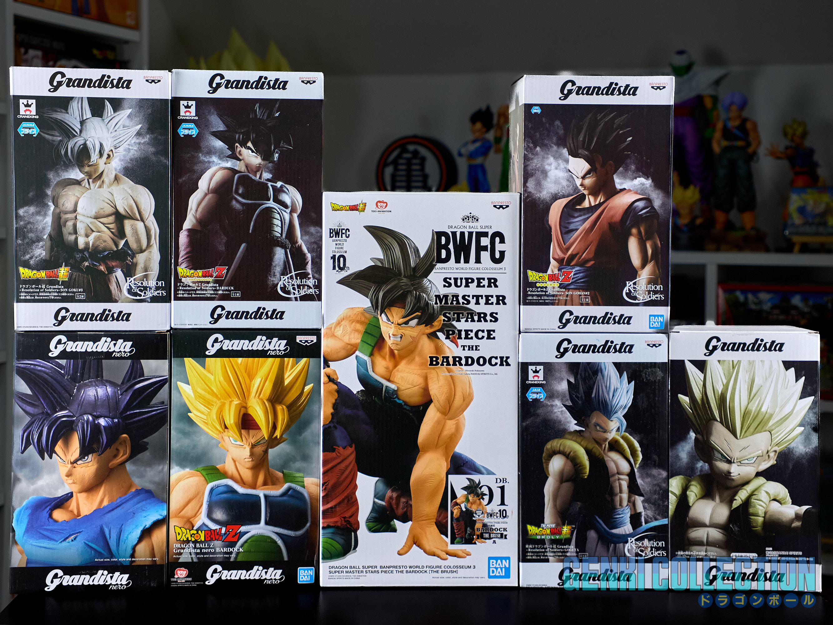 Set of 8 Grandista figures and one BWFC The Bardock