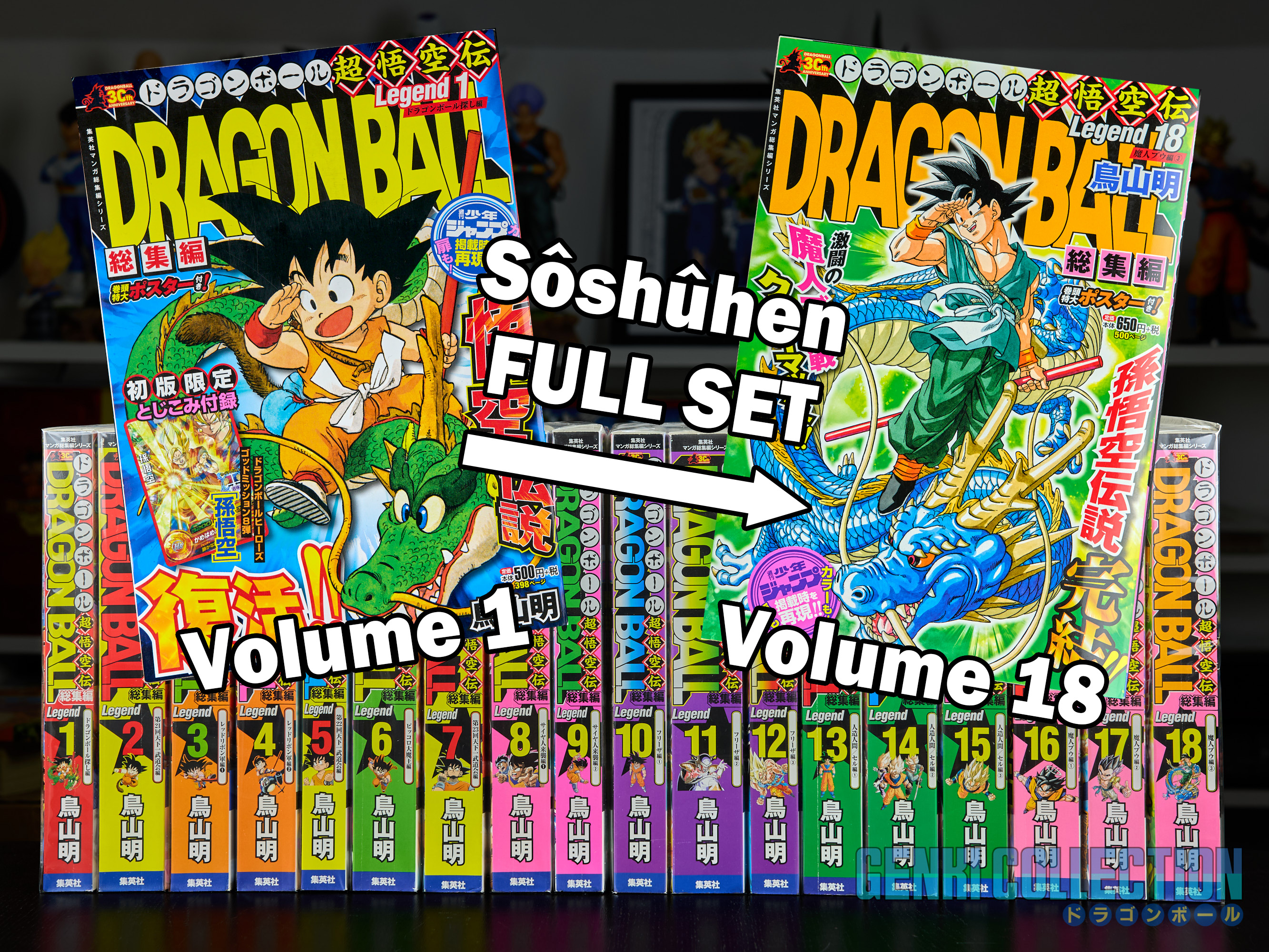 Full Set 18 Dragon Ball Japanese Manga Sôshûhen (Legend Edition)